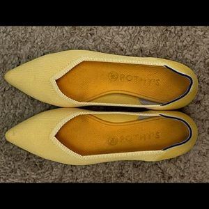 Rothys yellow pointy flats size 11
